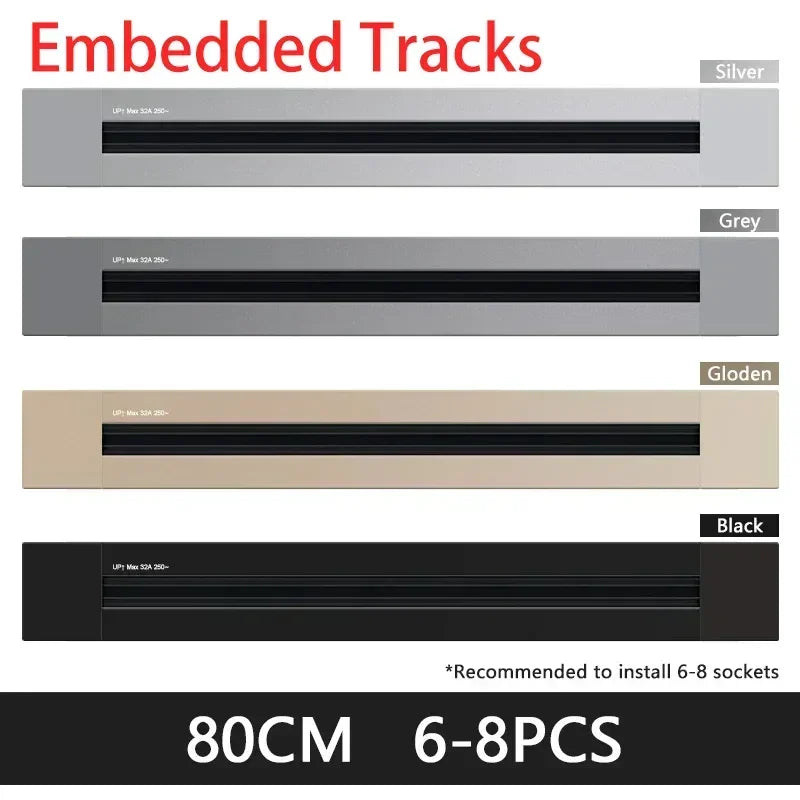 Power Movable Power Track Socket Appliances Popular US/UK/EU/FR Universal Outlets Wall Electrical Plug Adapter with USB/LED