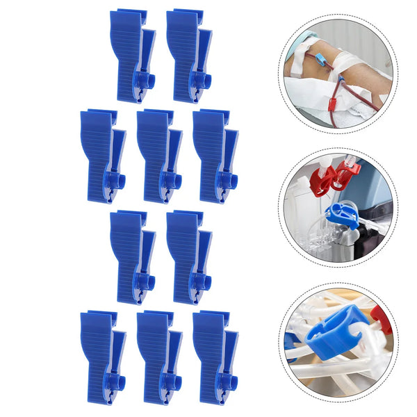 10 Pcs Dialysis Clip Outdoor Peritoneal Clips Plastic Supplies Accessory Holder Pipe Catheter Bag Supply Abs Tube Holders