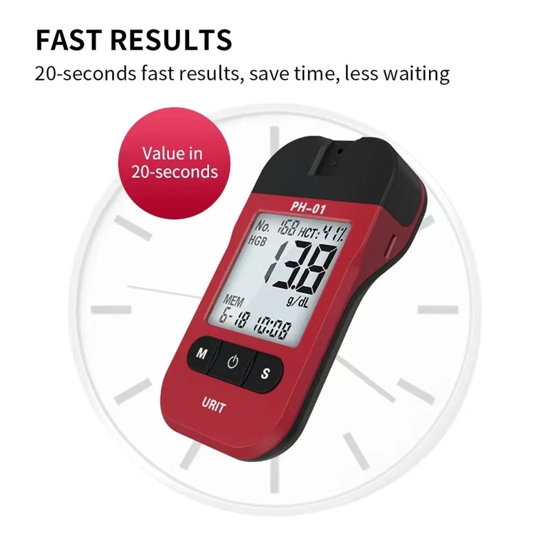 Hemoglobin Analysis Tester Meter Home Hb Analyzer Anemia Tester Strip Heme Test With 50 Test Paper Home Medical Instrument