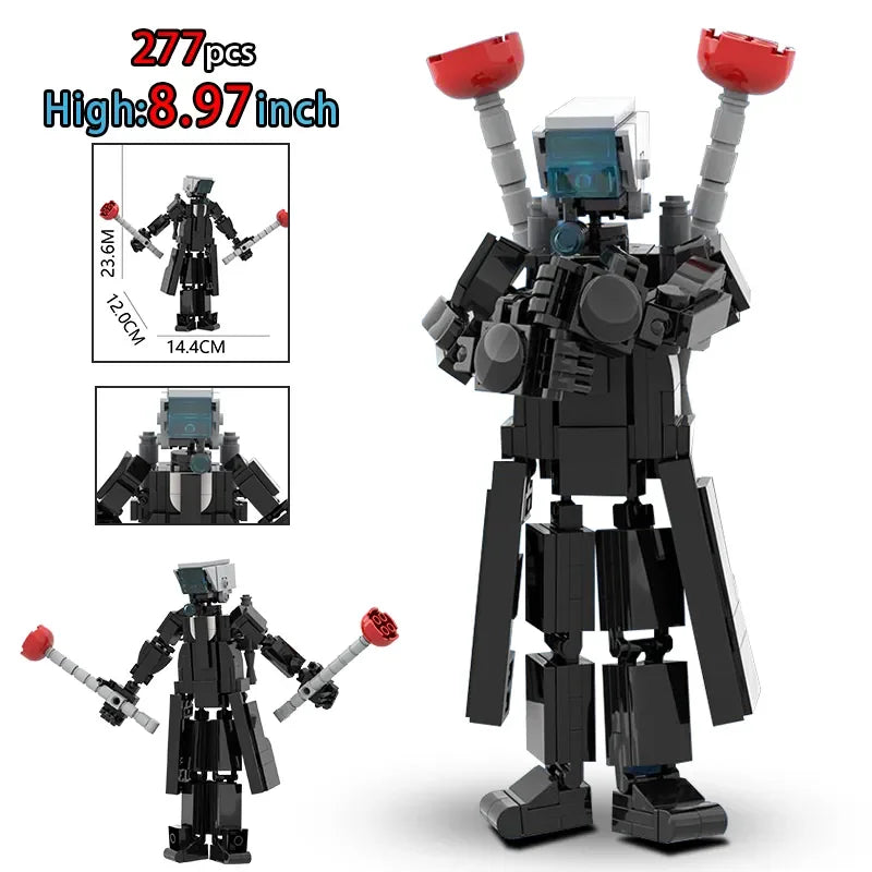 New Skibidi Toilet Weapon Titan TVMan Figure Building Block Toys For Boy Speakerman Bricks DIY Model Toy For Kid Adult Xmas Gift