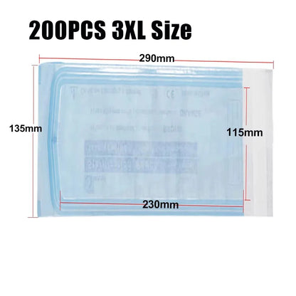 200/20/10PCS Disposable Self-sealing Sterilization Pouches Bags 7 Sizes Medical-grade Bag Disposable Nail Art Tattoo Accessories