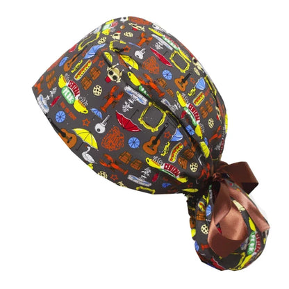 Operation Headgear Hat Nurse Cap Bandanna Printed Butterfly Hat Soft Breathable Surgical Cap Headwear Hospital Accessories