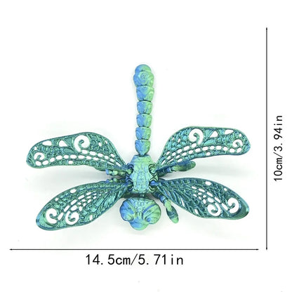 3D Printed Dragonfly Figurine Collectible Desk Decor Transformable Design,For Halloween Christmas Xmas Thanksgiving Toy Kids
