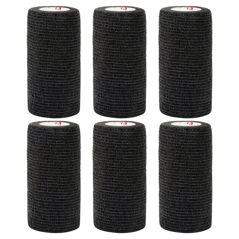 24Rolls Kindmax Self Adhesive Bandage Black, Elastic Breathable Sports Non-woven Wrap Finger Tape For Wrist Ankle First Aid