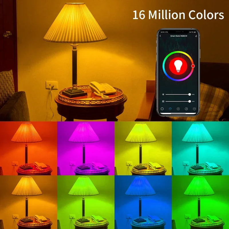 AC 220V 110V Tuya WiFi Smart Bulb E27 10W 15W 20W Dimmable LED Light Bulb Voice Control Works with Alexa Google Assistant