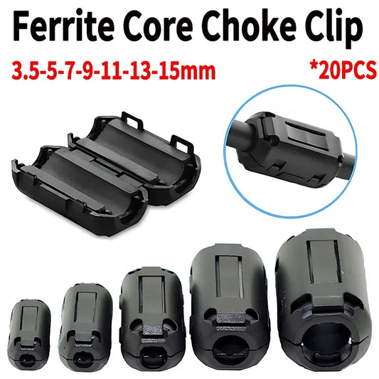 20PCS Ferrite Filter Cord Ring Choke Bead RFI EMI Noise Suppressor Filter Ring Cable Clip Power Cord USB Cable Antenna Audio
