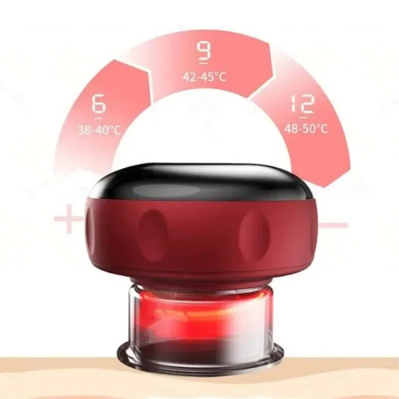 Body Scraping Massage Smart Electric Vacuum Cupping Heating Suction Cup Device Back Neck Arm Massger Beauty Massage Instrument