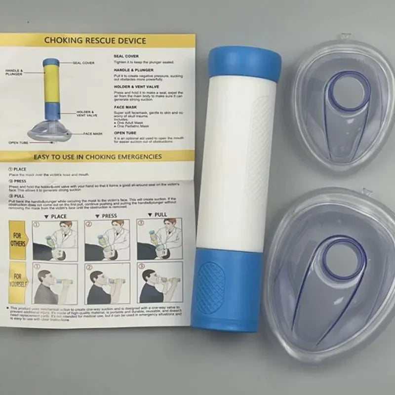First Aid Kit Choking Respiratory Anti Asphyxia Face Mask CPR Artificial Emergency Adults & Children 2 Size Home Rescue Device