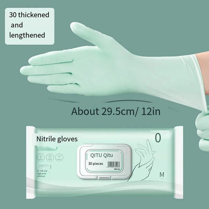 30Pcs Disposable Gloves Household Cleaning Kitchen Dishwashing Durable Food Grade Lengthened Thickened Waterproof Gloves