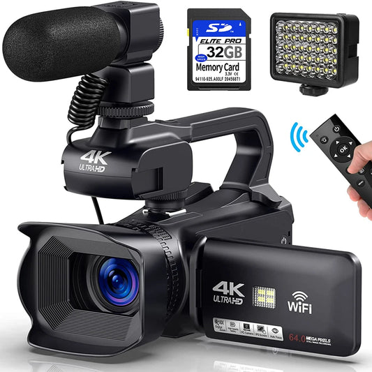 KOMERY YouTube Camcorder 4K Ultra HD camera Camcorders 64MP Streaming Camera 4.0"Touch Screen Digital Video Camera Photography