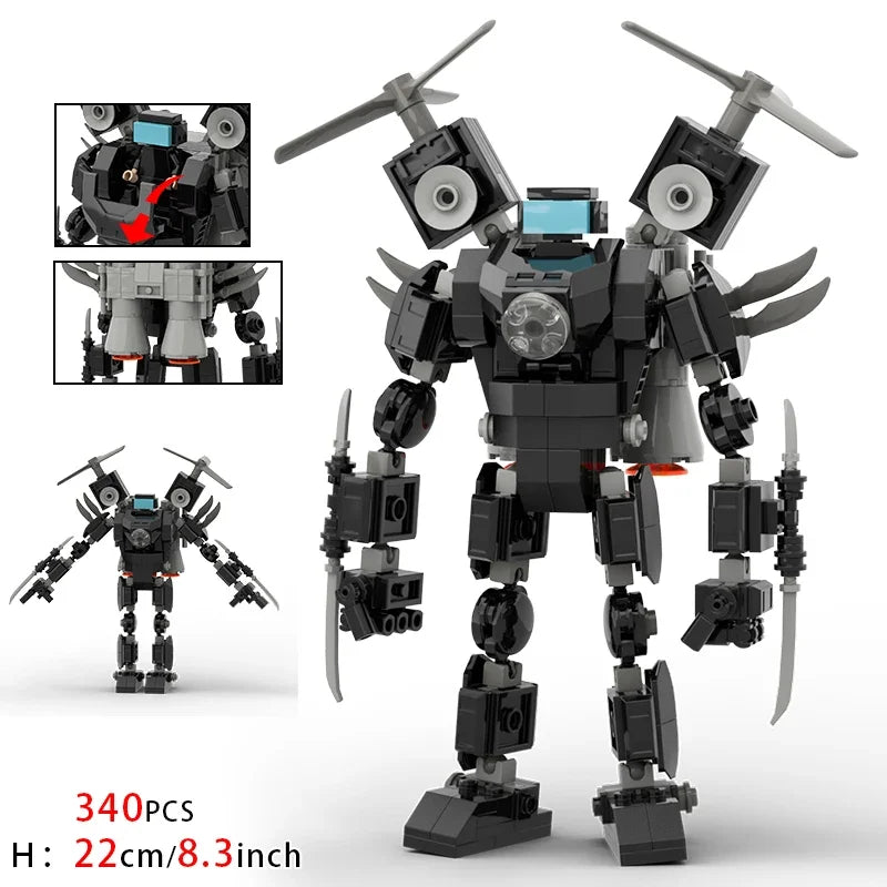 New Skibidi Toilet Weapon Titan TVMan Figure Building Block Toys For Boy Speakerman Bricks DIY Model Toy For Kid Adult Xmas Gift