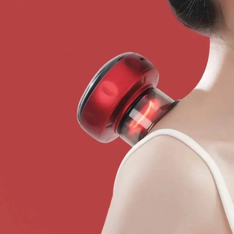 Body Scraping Massage Smart Electric Vacuum Cupping Heating Suction Cup Device Back Neck Arm Massger Beauty Massage Instrument