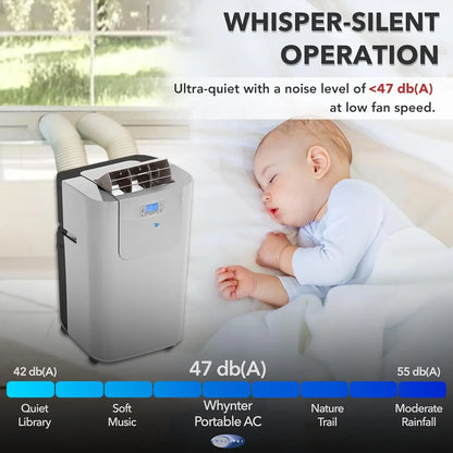 Portable Air Conditioner 12,000 BTU with Dual Hose Dehumidifier & Cooling Fan for 400 Sq Ft Rooms, Includes AC Unit Window