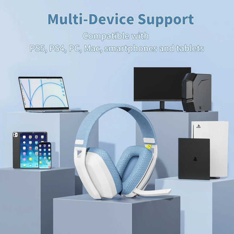 Binnune Bw06 2.4ghz Headphone Wireless Bluetooth Gaming With Mic Lightweight Headsets With Microphone For Ps5 Ps4 Pc Playstation