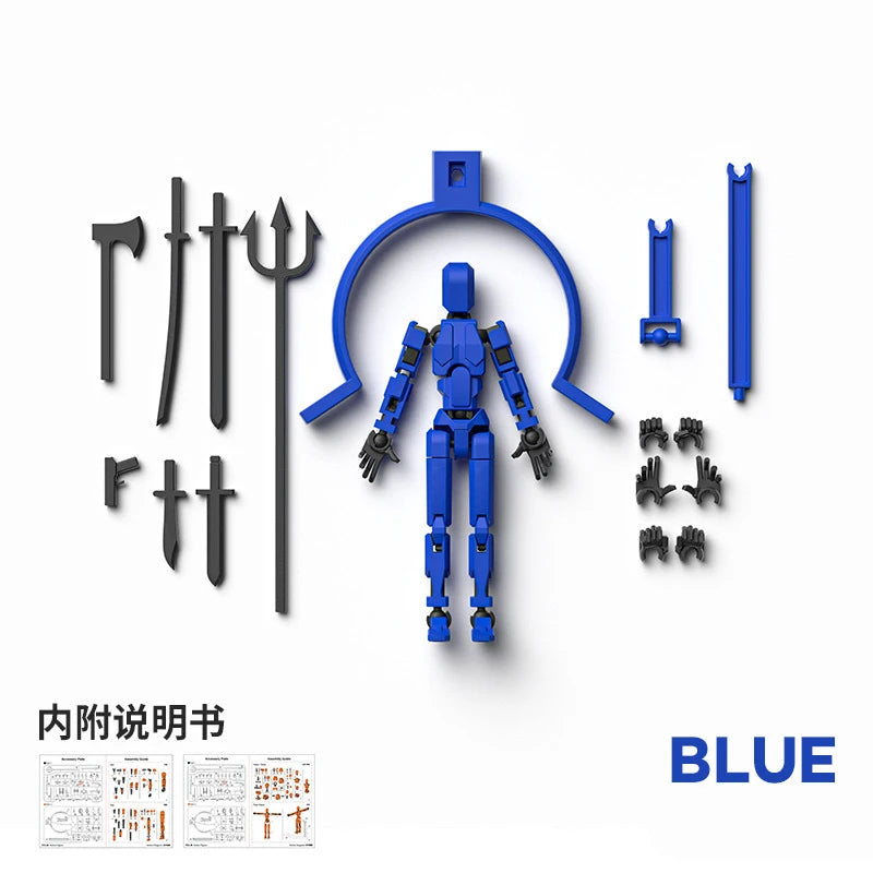 3D Printed Multi-articular Action Figures Mannequin With multiple accessories DIY modeling Model Toy for Kids Adults HolidayGift