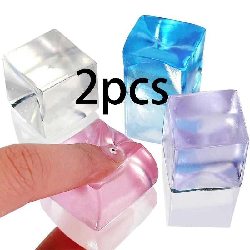 1-6Pcs Squishy Ice Cube Fidget Toy Stress Ball Squeeze Juguetes Divertidos Party Favors For Kids Birthday Classroom Prizes