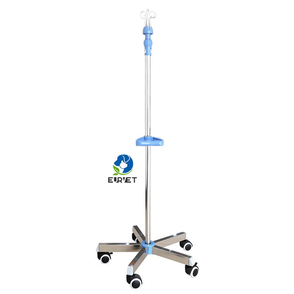EUR PET medical portable removable iv drip pole stand for  with 4 hooks as Hospital Furniture