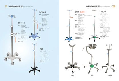 EU-IV535 Hospital Medical Infusion Stand Stainless Steel Collapsible Save Space IV Pole IV Drip Stand with bottle rack
