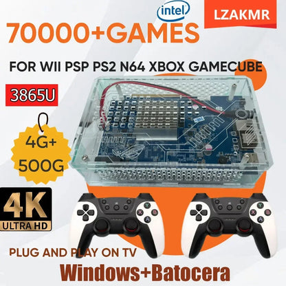 LZAKMR U9 Plug and Play Retro 3865U Game Console 500G HDD 70000+Games For Wii PS2 XBOX PSP GameCube N64 Wireless handle