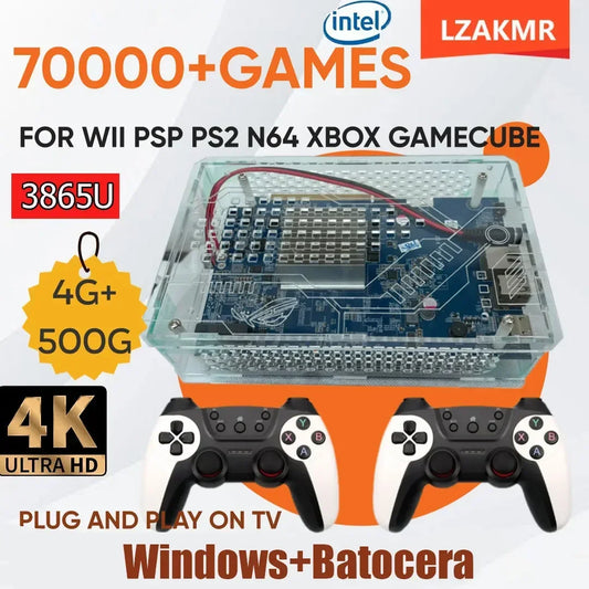 LZAKMR U9 Plug and Play Retro 3865U Game Console 500G HDD 70000+Games For Wii PS2 XBOX PSP GameCube N64 Wireless handle