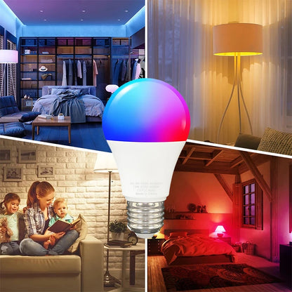 Tuya Smart WiFi Led Bulb 15W RGBCW LED Light Dimmable Lightbulbs Works With Alexa Google Home Alice Voice Control LED Lamp