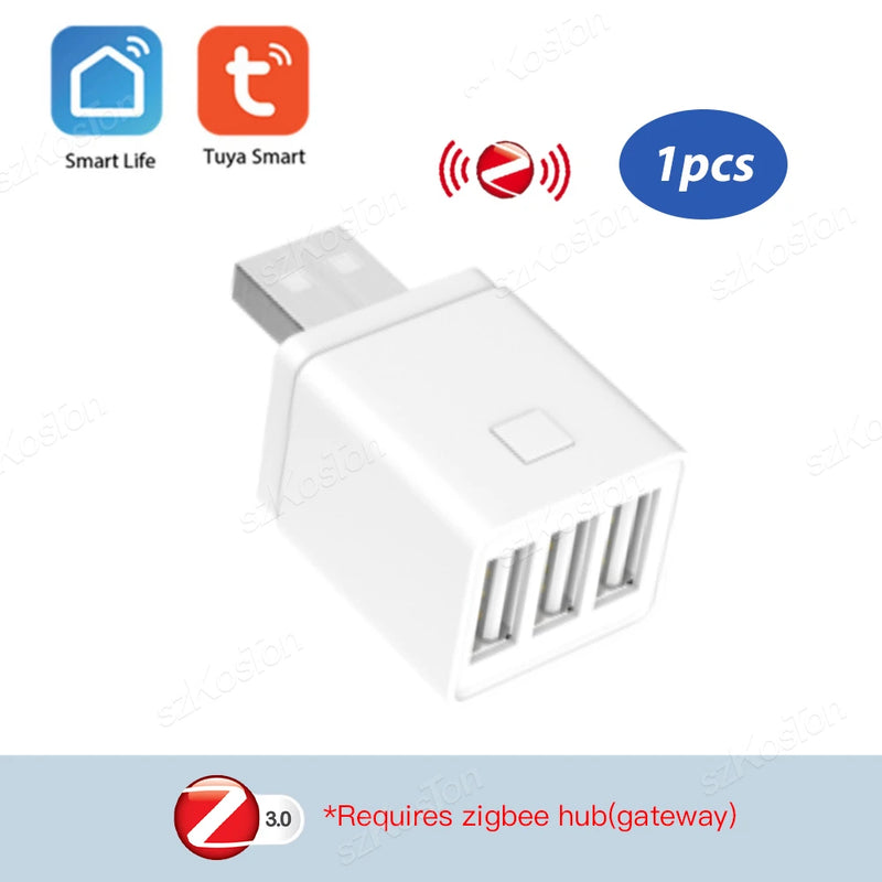 Tuya Smart WiFi Zigbee 1-3 Gang Mini USB Power Adaptor Charging Plug Smart Life APP Timing Voice Control Via for Alexa Google