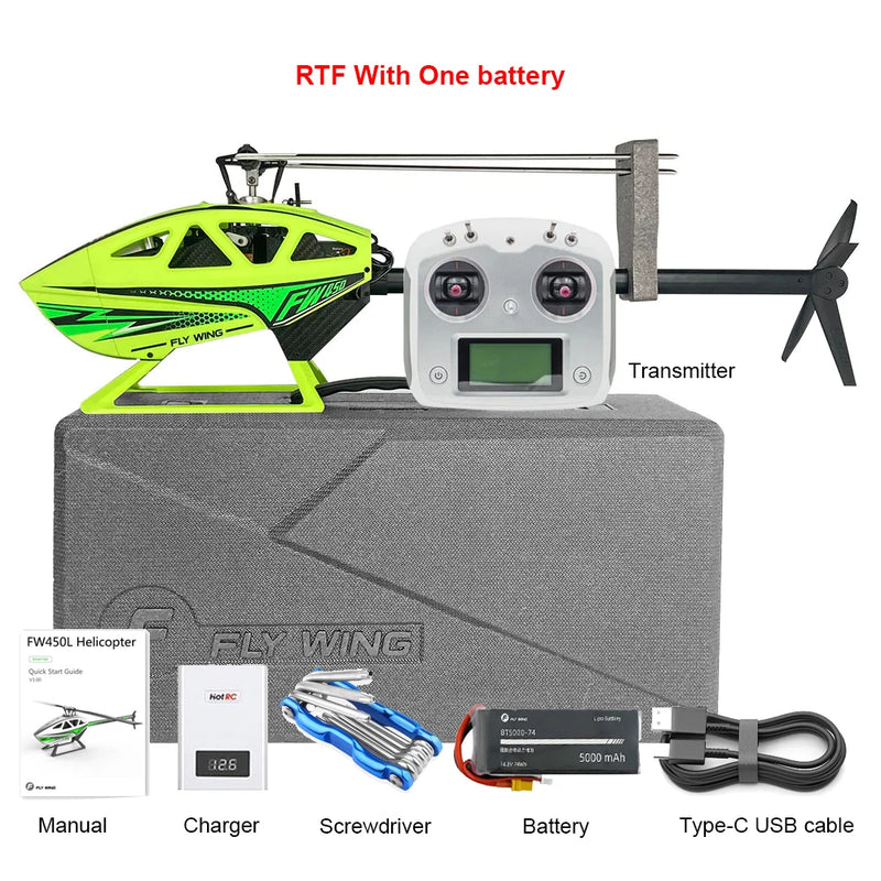 FLYWING FW450 RC 6CH 3D FW450L V3 Smart GPS FBL Gyro Helicopter  RTF H1 Flight Controller Brushless Motor Drone Quadcopter