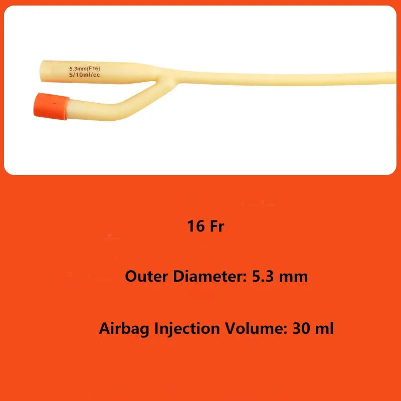 12 Pcs  Latex Disposable Urine Catheter Medical Urethral Catheters Sterilization Double Way Pee Through Catheter