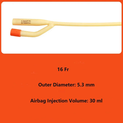 12 Pcs  Latex Disposable Urine Catheter Medical Urethral Catheters Sterilization Double Way Pee Through Catheter