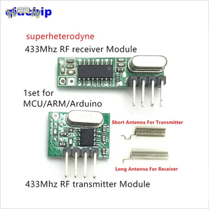 1Pc RF Receiver 433 Mhz Superheterodyne And Transmitter Module For Arduino Uno Wireless Module Diy Kit 433Mhz Remote Control