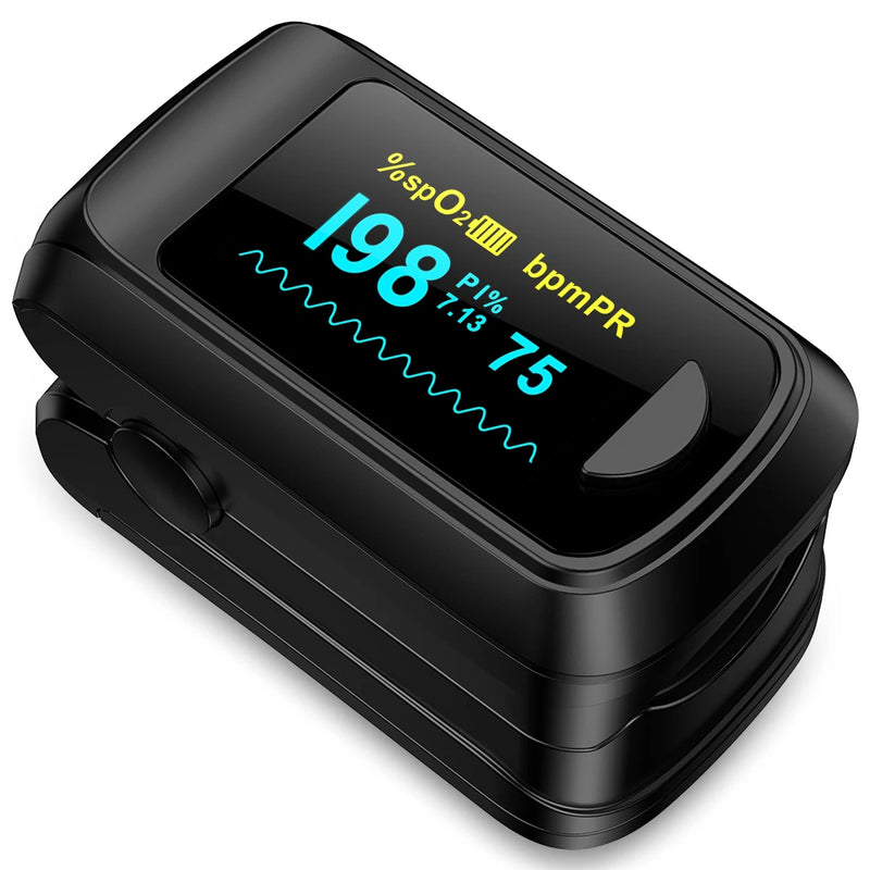 HealthTree Finger Pulse Oximeter OLED Display Blood Oxygen Saturation Oximetry SpO2 Heart Rate Detector Oximetro Health Care