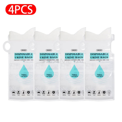 SEAMETAL 4pcs 750ml Outdoor Travel Emergency Portable Car Urinal Vomit Bags Mini Mobile Toilets Unisex Disposable Toilet Bag