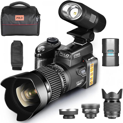 1080P 2024 HD Video Camera D7200 POLO Digital Camera 33MP DSLR Camera With 24X Telephoto Lens Professional Digital Camera