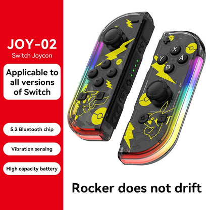 JOY 02 Wireless Gamepad RGB LED 5.2 BT Switch L/R Joypad for Nintendo Switch/Lite/Oled Cons Joystick with Dual Vibration For PC