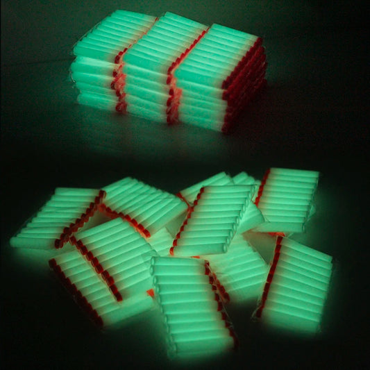 50pc white Luminous For Nerf Bullets Soft Hollow Hole Head 7.2cm Refill Darts Toy Gun Bullets for Nerf toys Kid Children Gift